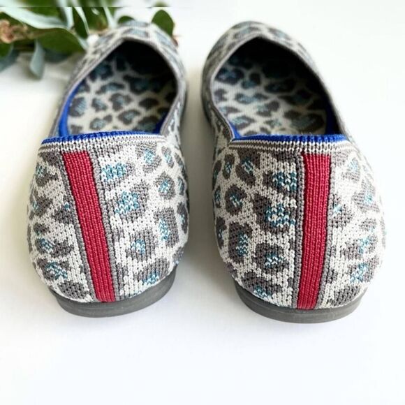 ROTHY'S Gray & Blue Leopard Print Flats | Size 7 | Retired - Picture 6 of 13